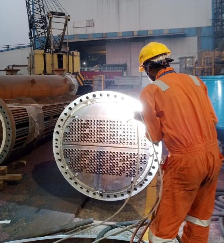 Thermal spray aluminium (TSA) coating process on industrial structure
